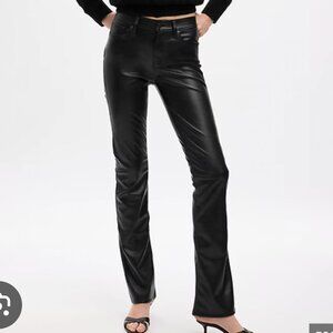 NWT Gap mid rise baby boot leather pants black 33/16R